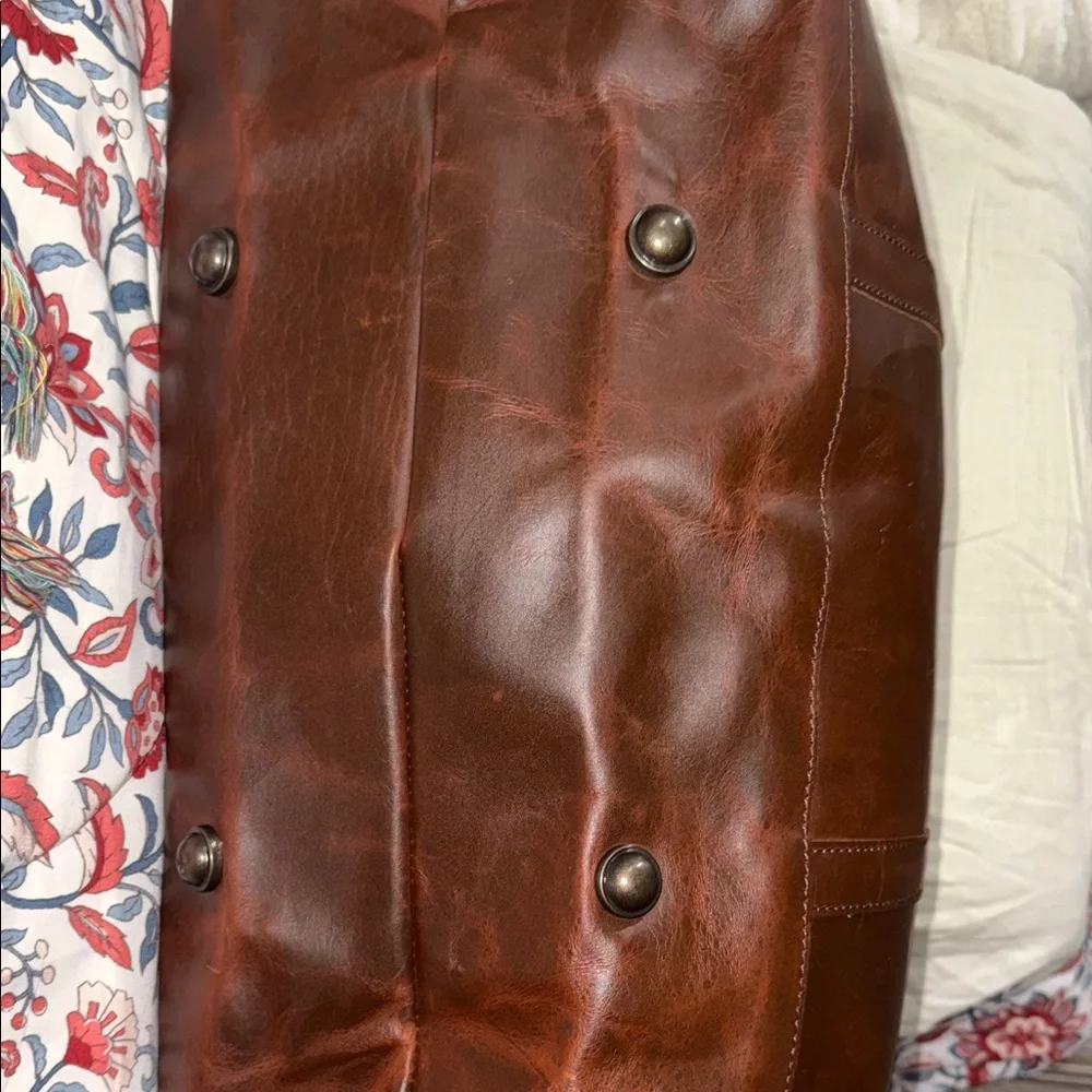 MAHI Leather Weekender Duffle Bag – Brown – NWT